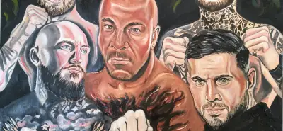 Painting of sponsored fighters in BKB